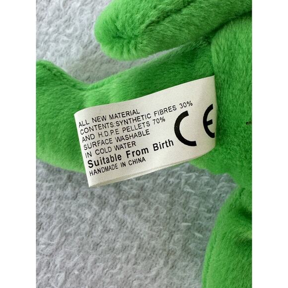 Microbear Teddy Bear Tooth Beary Green Plush Stuffed Animal Pouch w/ Clip Hanger - Picture 9 of 10